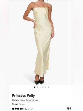 Princess Polly Pale Yellow Satin Maxi Dress